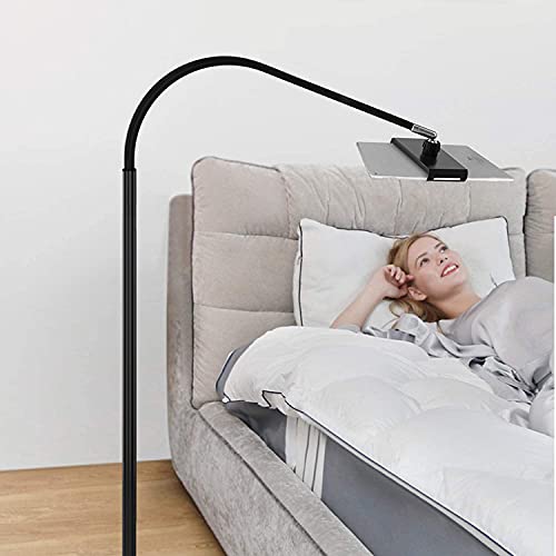 ipad スタンド 床置タブレット スマホ スタンド フレキシブルアーム 360°回転可能 高さ調整可能 3.5-10インチタブレットと携帯に適用 収納便利 ソファ・ベッド等のシーンに適用 (ブラック)