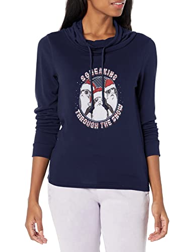 Star Wars Chirrido a través de la Nieve Camisa, Azul Marino, XXL para Mujer