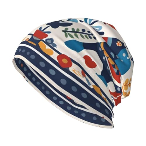 YYHHAOFA Sombrero Kni de punto para adultos, diseño de caballo dala sueco, ligero, elástico y cálido, color negro