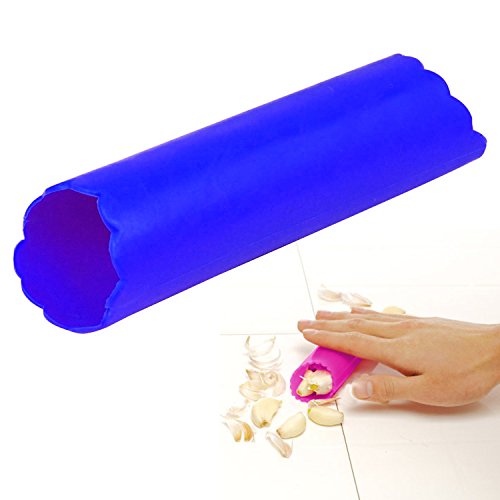 Outlook Design Italia - Pelador de ajos, utensilio de Cocina de Silicona, Color Azul