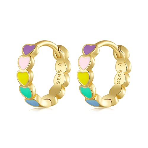 Boucles d'oreilles cœur en émail argenté, le cadeau d'anniversaire idéal pour fille