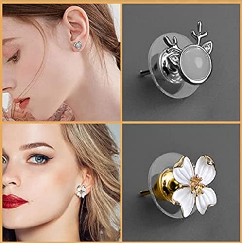Image of 12 Styles 600 Pcs Earring Backs for Studs,Earring back stopper， Clear Plastic Earrings Hypoallergenic Metal Rubber Silicone Earring Backs Bullet Clutch Stoppers Replacement Kits for Fish Hook Earring Studs Hoops