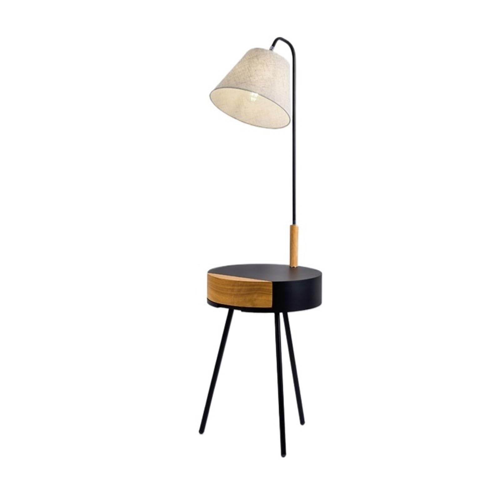 LJHFG63KUYT Standing Lamps Floor Lamp with Table, Rustic End with Storage Drawers, Bedside Nightstand for Living Room Bedroom Decorate