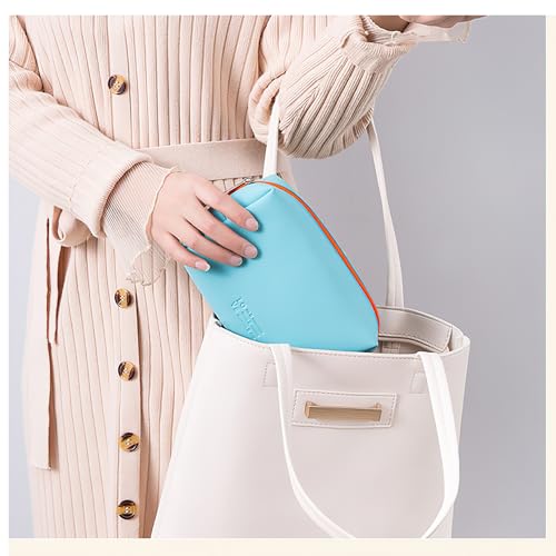 Image of Cortina Pouch for Travel Makeup Bag, Makeup Organizer Bag, Cosmetic Bag Makeup Bag for Women, Toiletry Bag for Travel Tools 16.5x7x11.5cm, Small, Light Blue | Compact travel makeup and toiletry organizer, 16.5x7x11.5cm, small size in light blue for women