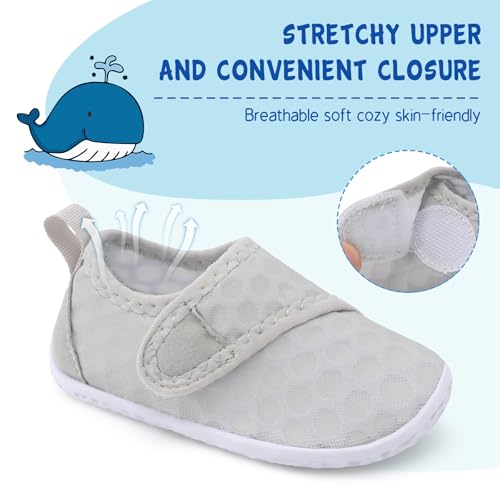 Image of LeIsfIt Toddler Water Shoes Boys Girls Barefoot Aqua Socks Kids Breathable Quick-Dry Swim Shoes for Beach Pool Surf