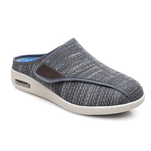 Sapatos femininos de largura extra larga para diabéticos, leve, respirável, ajustável, edema de idos
