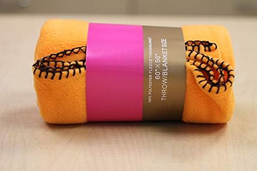 YourFleece Orange Fleece Throw Blanket