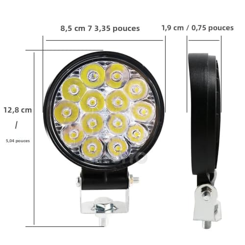 Luz de trabajo LED todoterreno 42W para rutas nocturnas y conducción DRL 2
