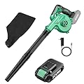 K I M O. Cordless Leaf Blower Vacuum Combo 4 IN 1, 3 Nozzles for Inflation & Compression,3 Modes & Variable Speed, 20000RPM 150MPH, 2000mAh Battery, Extended Tube, Mini Leaf Blowers for Lawn Care|Yard