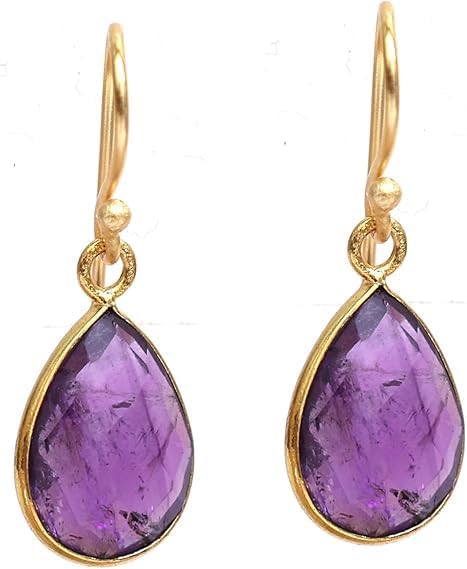 Gempires Teardrop Crystal Earring, Pear Shape Dangle Drop Earrings, Natural Gemstone Earring, Minimal, Everyday Wear, Hypoallergenic 14k Gold Plated, Gift for Mom Wife friend - Image 6