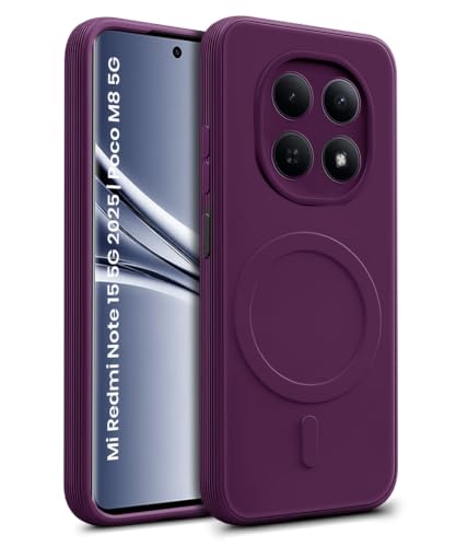 Image of WOW IMAGINE Back Case Cover for Mi Redmi Note 15 5G 2025 | Poco M8 5G | Soft Matte Silicone Case| Slim Fit & Shockproof | Camera Protection Bumper Cover (Purple)
