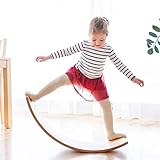 LXNQG Tabla de Equilibrio de Madera para niños, Tablero de Madera Columpio Curvado, Tablero de bamboleo Apto para niños, 100KG (Color : Green)