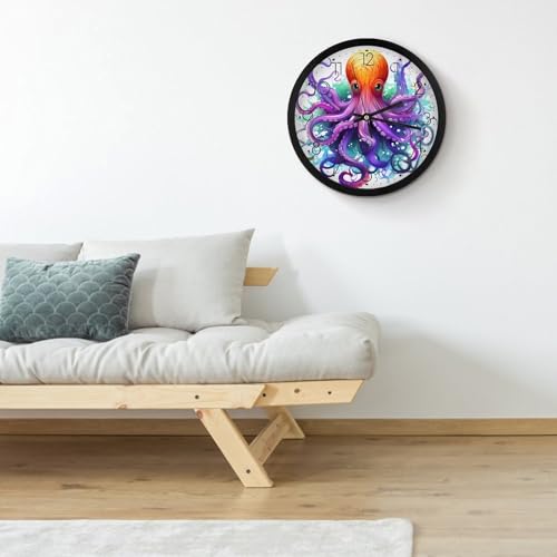 Horloge murale numérique colorée pieuvre à piles 25,4 cm - 5
