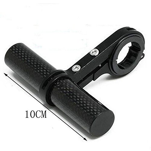 Jpojpo Bike Handlebar Extender Extension Bracket Clamp For Bicycle Speedometer Headlight Light Lamp Holder Carbon Fiber 10Mm Black #TOP1