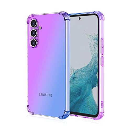 HONLEN Funda para Samsung Galaxy M13 (4G) Carcasa, (6.6' Inches) Gradiente Transparente TPU Silicona Case, Protección de Esquina Mejorada Cover Azul púrpura