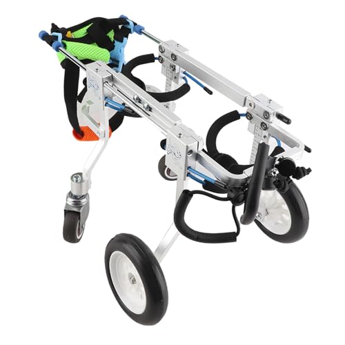Adjustable Dog Wheelchair for Small Pets - Full Support 4 Wheels Pet Wheelchair for Front & Hind Legs Rehabilitation, Handicapped Dogs & Cats (XXS)