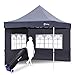 Produktbild Sekey Pavillon 3x3 m Wasserdicht Stabil, Faltpavillon mit 2 Fenster Seitenteile, UV Schutz inkl. Tasche, Grau