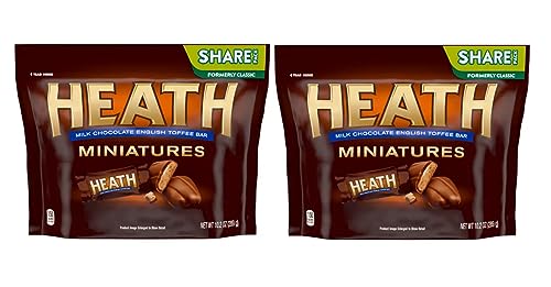 Smiling Sweets Heath Toffee Bar Miniatures Classic Bag, 10.2 Ounce - Individually Wrapped - Pack of 2
