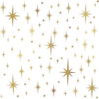 Star Wall Stickers Girls Room Wall Decals (116pcs) Sparkle Wall Sticker Stick and Peel Stars Stickers-6 Sizes
