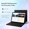 Tablet Android 16 de 11 pulgadas, 32GB RAM 256GB ROM expansión TF 1TB, WiFi 6 Bluetooth 5.4, pantalla HD IPS, batería 7800mAh, doble cámara 5MP 8MP, desbloqueo facial, teclado lápiz mouse 2 en 1 negro 6