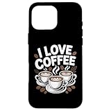 I Love Coffee Coffee Beans ラテ スチームカップ スマホケース iPhone 16 Pro Max 用