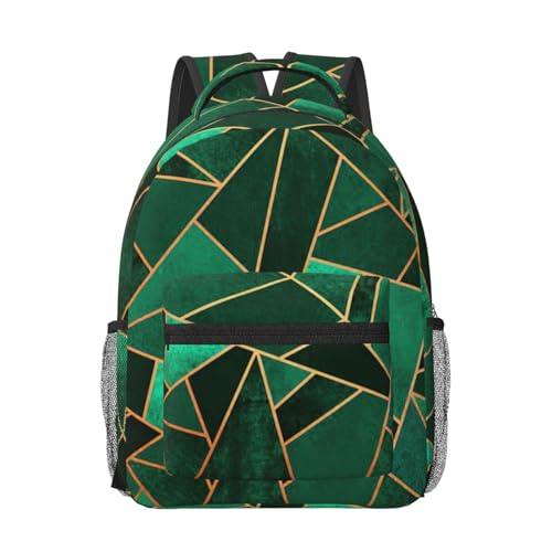 Sac à dos ordinateur noir et doré au design géométrique raffiné