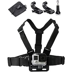 Soporte Pecho Camara Deportiva LONDON FAB arnés de Pecho + Bolso de Lazo Negro