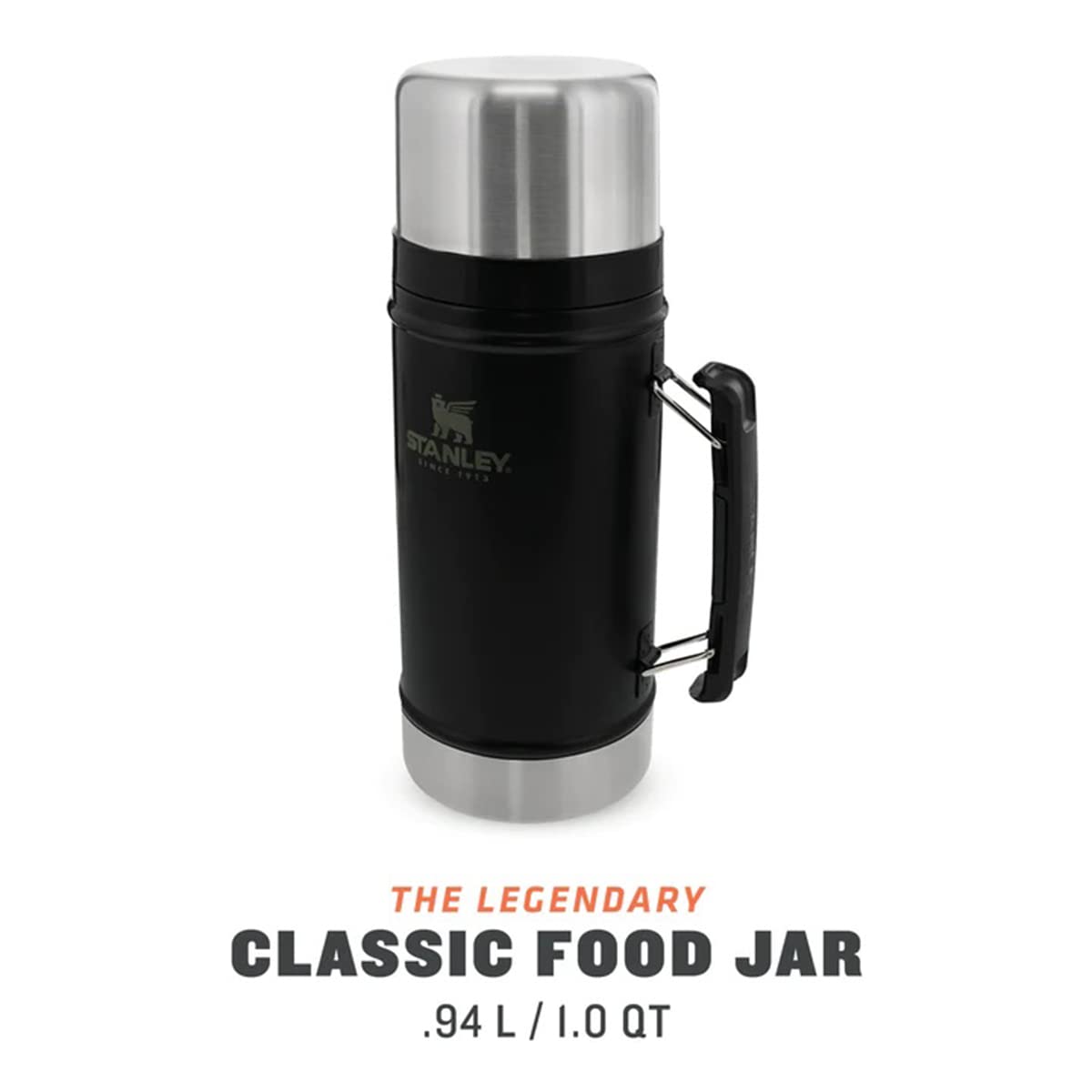 STANLEY 1913 Classic Legendary Food Jar 0.94L - Contenitore Termico Per Alimenti Caldi - Thermos - Lavabile In Lavastoviglie - Portavivande - Senza BPA & Acciaio Inox - Matt Black
