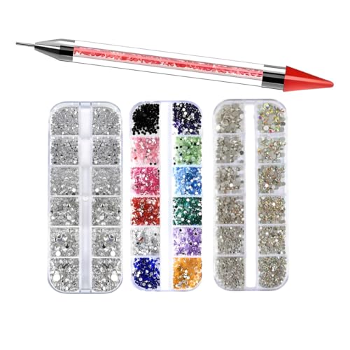 Kit 3 Estojo Strass Furta Cor Prata Colorido + Caneta Strass