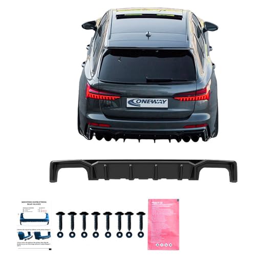 Oneway Heckdiffusor kompatibel mit Audi A6 S-Line/S6 C8 (Limousine/Avant) 2018- - Schwarz glänzend