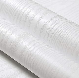 TJLMCORP 60×300cm White Wood Grain Wallpaper Stickers Self Adhesive Contact Paper PVC Thickened Durable Wallpaper