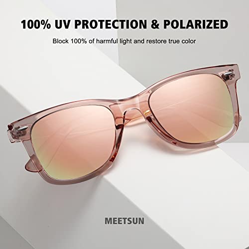 MEETSUN Retro Polarized Sunglasses for Women Men Classic Mirror Lens Driving Trendy Sun Glasses UV Protection (3 Pack) - Image 5