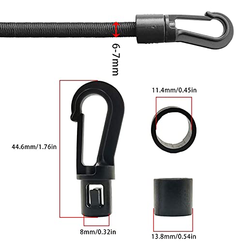 1/4 Inch By 50 Foot Elastic Bungee Shock Cord With 20 Hooks Included_desvips.com