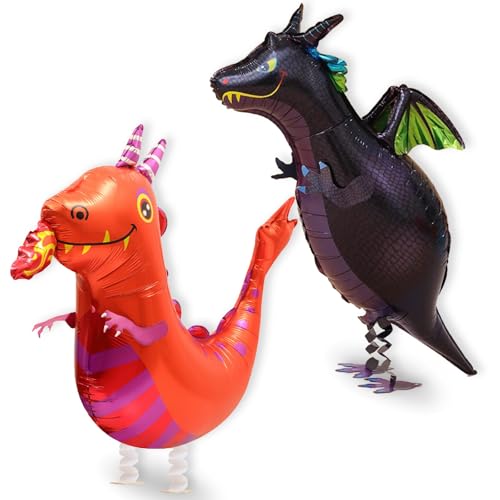 2pcs Walking Dinosaurs Balloons Pterosaur Fire-breathing Dragon Balloons For ...
