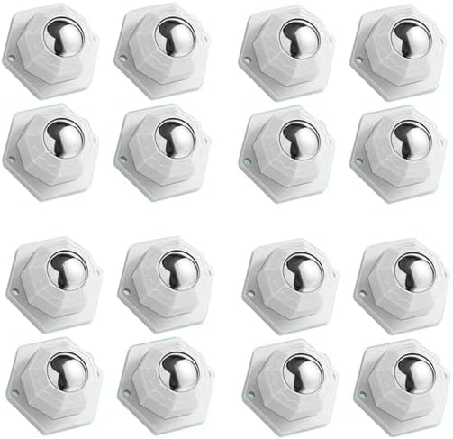 Self-Adhesive Furniture Universal Swivel No Drilling Silent Small Ball Roller for Storage Boxes, Bedside Tables and Other Light Furniture (Load Capacity 100KG)