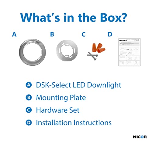 NICOR Lighting DSK43120SNK LED Downlight, 4, Nickel by Nicor Lighting - Used condition - Image 9