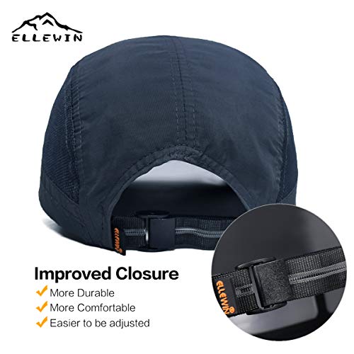 Ellewin Men's Baseball Cap Upf50 Hat W/Foldable Long Large Bill,One Size,D-Blue #TOP4