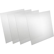 4 Pcs Two Way Mirror Glass 12 x 12 x 0.04 Inch 30% Transparent Effect Infinity Acrylic See Through Mirror Sheet for Magic Project