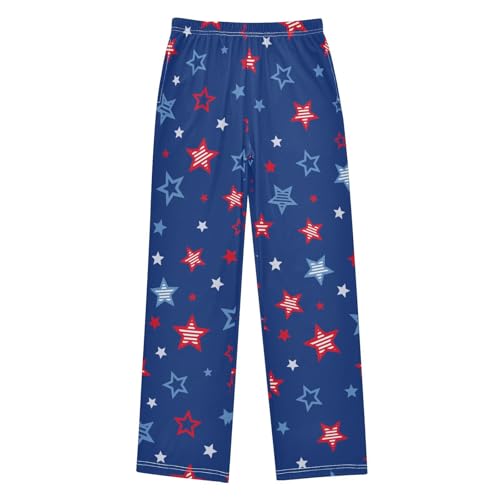 ZZKKO Red and Blue Stars Boys Pants for Kids Jogger Pants with Pockets S-XL - Main Image