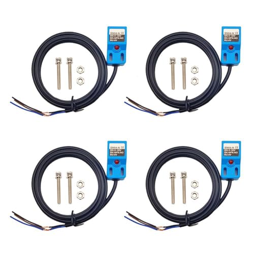 Asyduey Sensor de Proximidad Inductivo SN04-N Interruptor de AproximacióN de DeteccióN Normalmente Abierto NPN NO con Soporte TL SN (Paquete de 4)