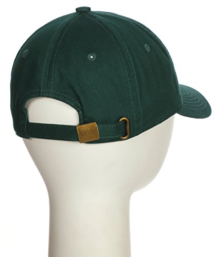 Image of Custom Dad Hat A-Z Initial Letters Classic Baseball Cap - Dark Green Hat with Gold White Letter F
