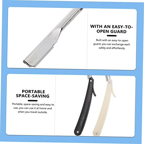 Beavorty 2Pcs Rasuradora De Barba Para Hombres Shave Machine For Men Beard Shaver Single Blade Razor Salon Razor For Men Folding Razor Blade Men Razor Manual Razor Metal Shaving Razor Arc #TOP1