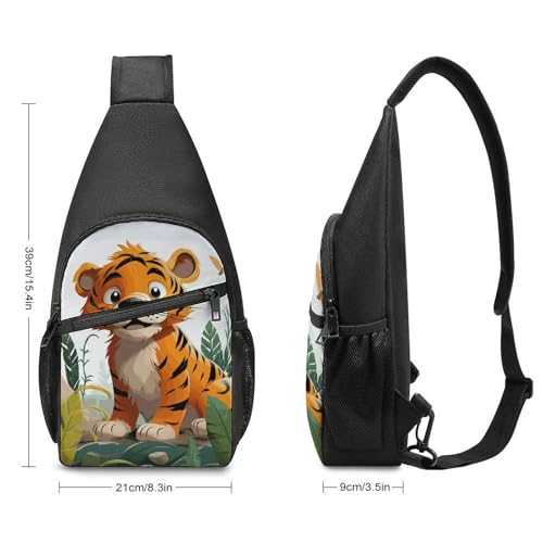 Bolso cruzado casual estilo tigre para senderismo y viaje miniatura 2