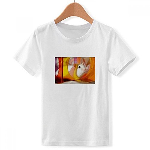 T-shirt blanc rat blanc animaux col ras du cou taille médium garçon