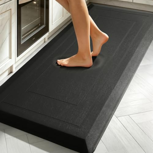 UKISS 9/10"" Extra Thick Cushioned Anti Fatigue Kitchen Mat, Waterproof High Density Foam Standing Desk Mat, Non-Slip Er