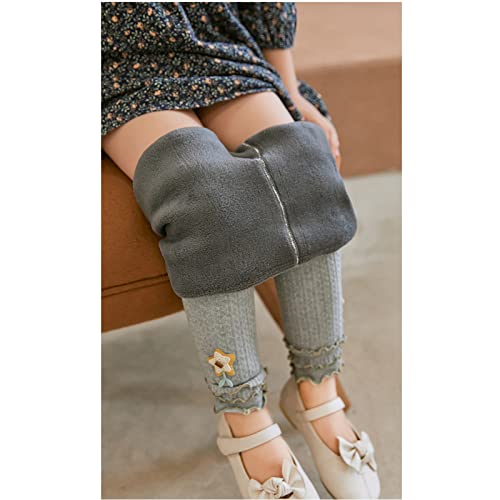 Baby Girls Cute Knit Ruffle Leggings Kids Tights Cable Stockings Fleece Lined Pantihose Basic Thick Thermal Pants2