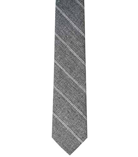 Image of BELLUNO Men's 2.5 inch Skinny Solid Cotton Linen Ties