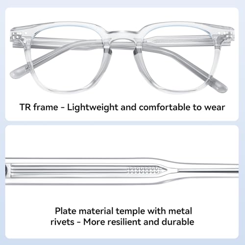 Image of Dollger Square Blue Light Blocking Glasses Women Men Computer Eyeglasses Fashion Light Weight TR90 Blue Light Glasses