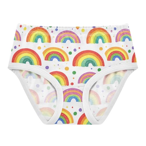 ZZKKO Rainbow Polka Dots Girls Underwear Toddler Panties for Girls Comfort Brief Size 2-8T