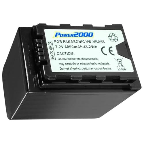 Batería ACD-794 para Panasonic VW-VBD58 Power 2000 recargable de litio alta capacidad de 5800mAh
